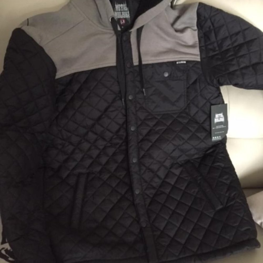 Metal Mulisha Men Blk Tread Quilted Fleece Jacket